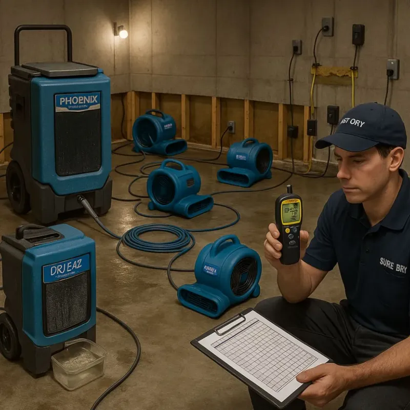 Structural Drying and Dehumidification process in Cheney, WA